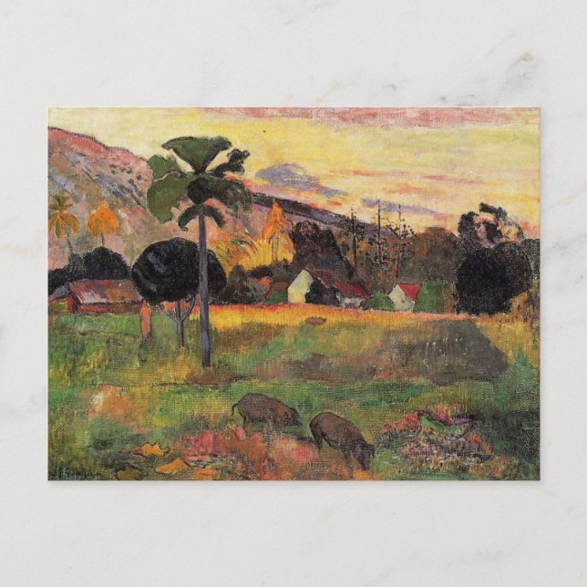 Postal Gauguin - Ven Aquí, pintura impresionista (Anverso)