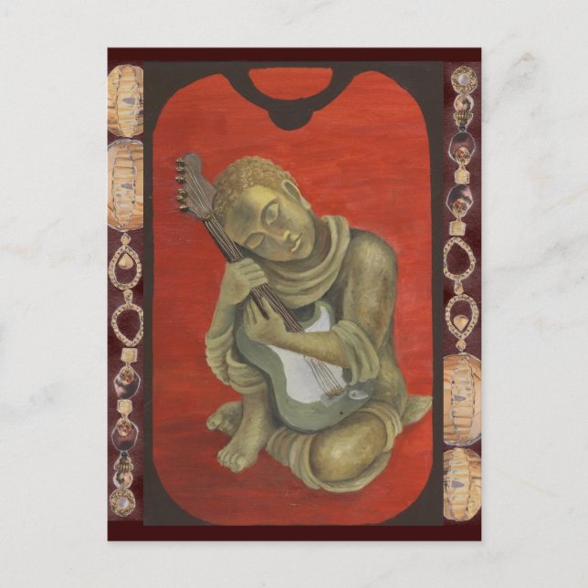 Postal Gautama y su guitarra (Anverso)