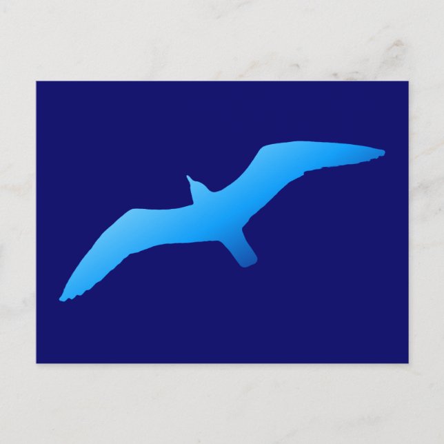 Postal Gaviota Azul Volando (Anverso)