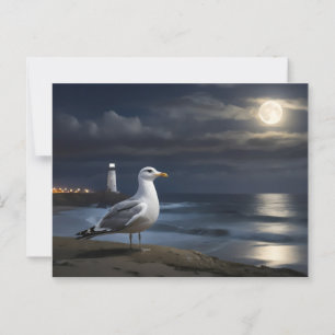Postal Gaviota de California por fondo de alumbrado marin