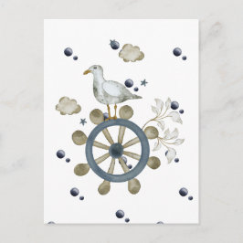 Postal Gaviota haciendo autostop