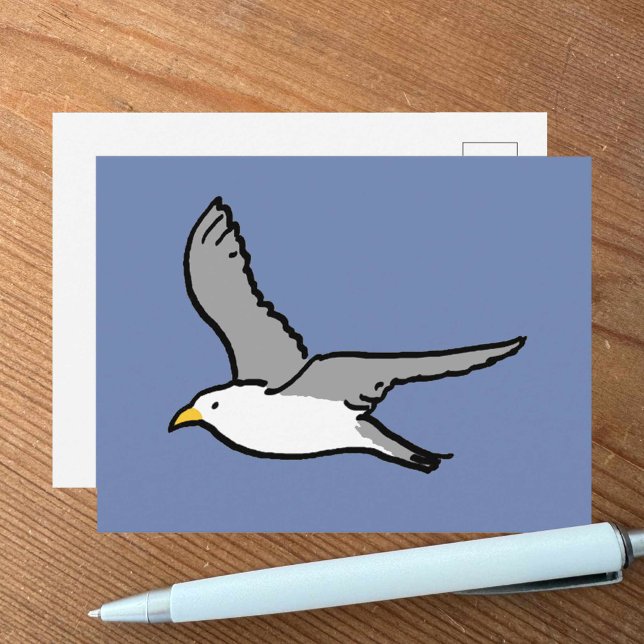 Postal Gaviota voladora con estilo pop-art (Subido por el creador)