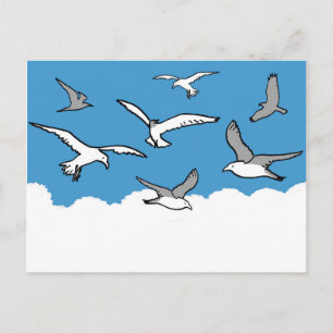 Postal Gaviotas en vuelo