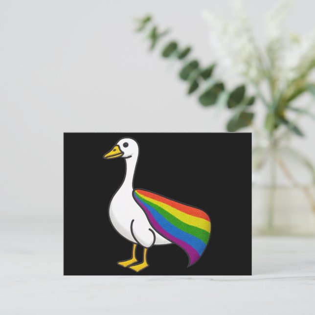 Postal Gay gay gay del orgullo LGBTQ+ (Anverso de pie)