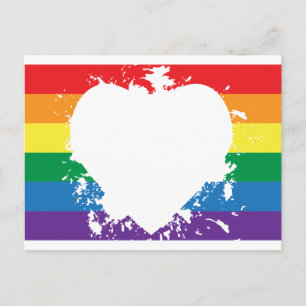 Postal Gay Pride Love Heart