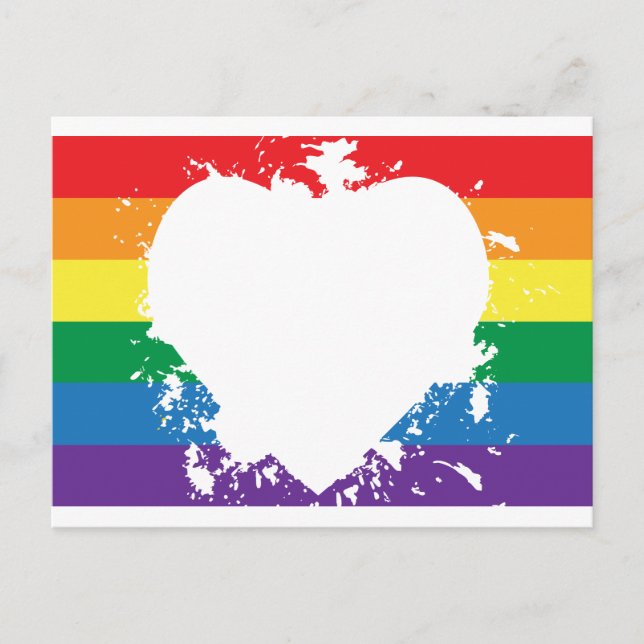 Postal Gay Pride Love Heart (Anverso)