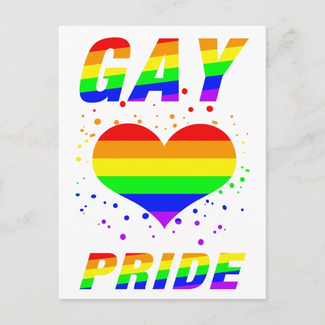 Postal Gay Pride with Heart (Anverso)