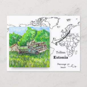 Postal GAZ-51, calle Harju,, Tallin Estonia