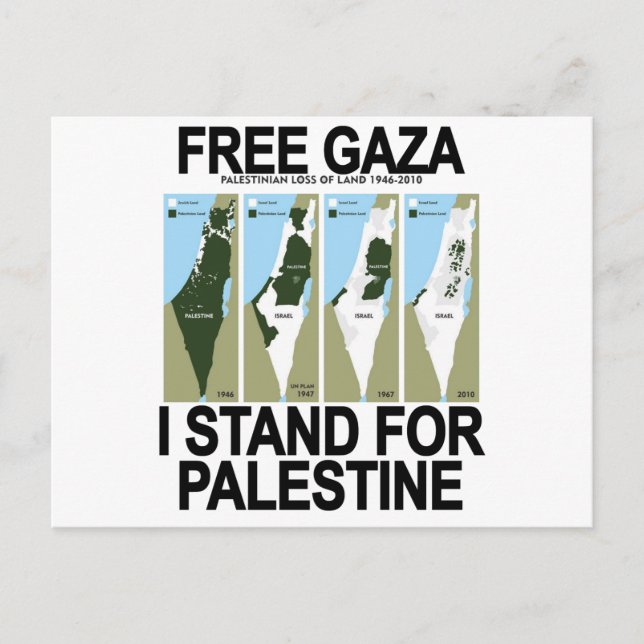 Postal GAZA PALESTINA GRATUITA Y SEGURA.png (Anverso)