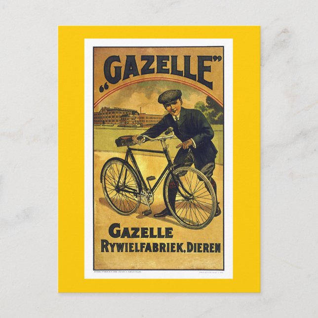Postal Gazelle Cycles Vintage Bicycle Poster (Anverso)