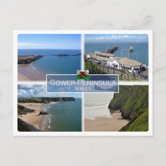 Postal GB Reino Unido - Gales - Península de Gower - (Anverso)
