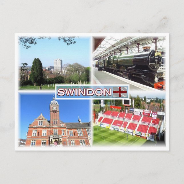 Postal GB Swindon ^ Town Center - Museo del ferrocarril - (Anverso)
