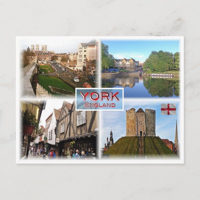 Postal GB York ^ Walls and Minster - River Ouse - Shamble (Anverso)