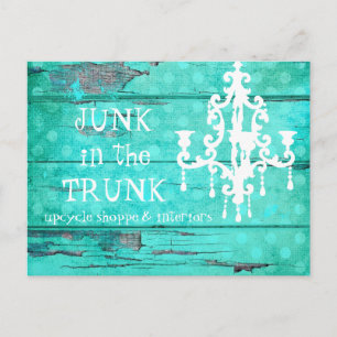 Postal GC Aqua Vintage Wood Chandelier