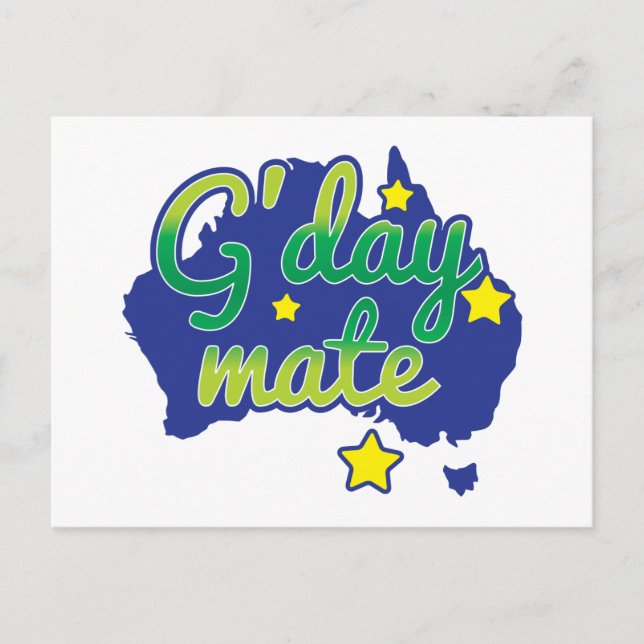 Postal G'DAY Mate Australian Greeting hello (Anverso)