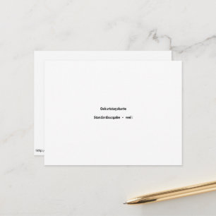 Postal Geburtstagskarte Standardausgabe weiß