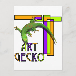Postal gecko de arte