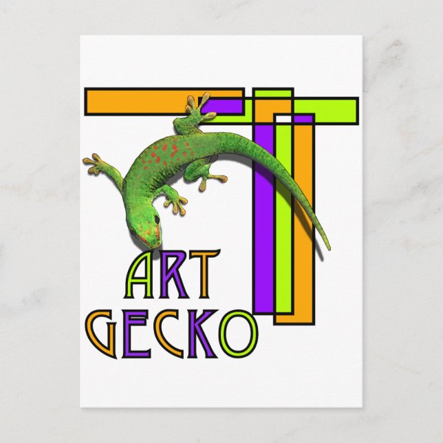 Postal gecko de arte (Anverso)