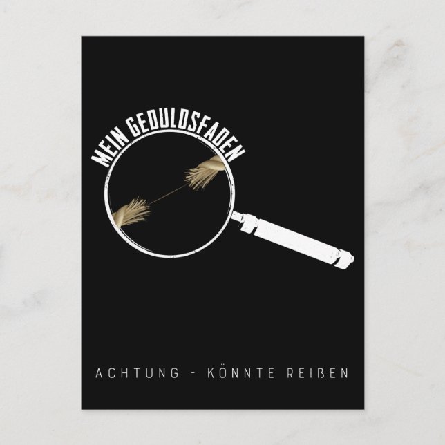 Postal Geduldsfaden Lustig Keine Geduld Frauen (Anverso)