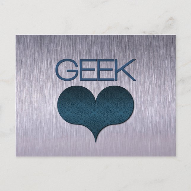 Postal Geek Love (Heart), azul oscuro (Anverso)