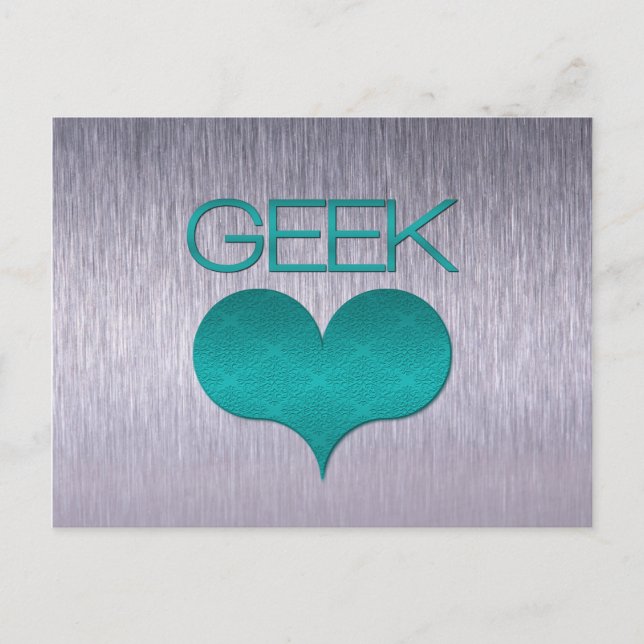 Postal Geek Love (Heart), Turquesa (Anverso)