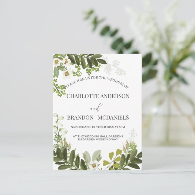 Postal Geen deja al Boda botánico de Timeles (Anverso de pie)