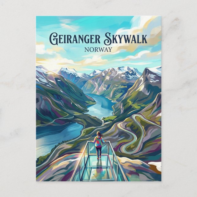 Postal Geiranger Skywalk - Dalsnibba Noruega (Anverso)
