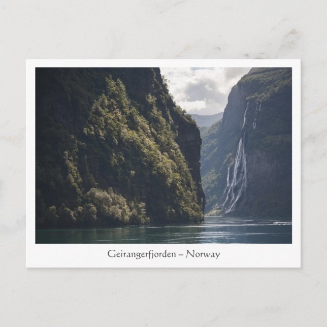 Postal Geirangerfjord Noruega (Anverso)