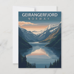 Postal Geirangerfjord Noruega Vintage