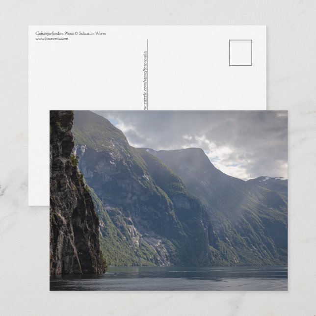 Postal Geirangerfjorden Noruega (Anverso / Reverso)