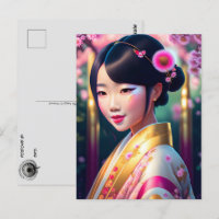 Geisha con dientes de león, posta