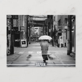 Postal Geisha con el paraguas, las calles de Kioto en Jap