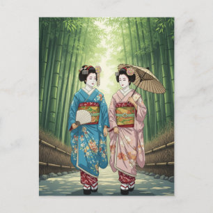 Postal Geisha en Arashiyama Japón Kyoto
