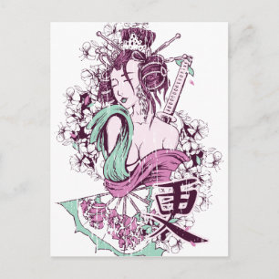 Postal Geisha japonesa