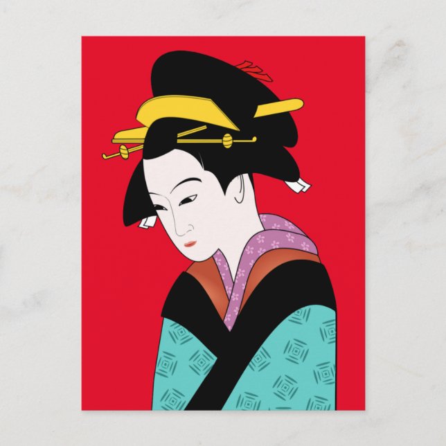 Postal Geisha japonesa banal (Anverso)