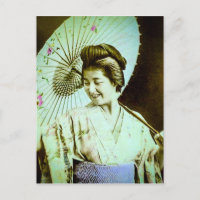 Geisha japonesa vintage con parasol favorito