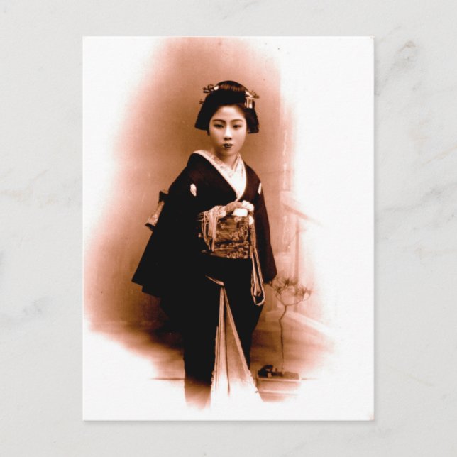 Postal Geisha vintage de Kanegawa (Anverso)