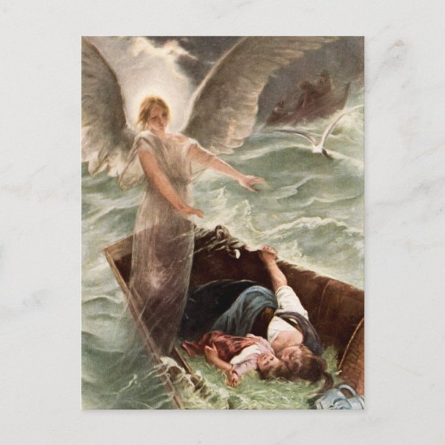 Postal Gel de protección mar madre y niño Karl Raupp (Anverso)