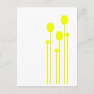 Postal gelatina vintage floral amarilla