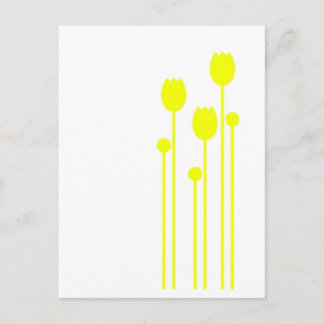 Postal gelatina vintage floral amarilla