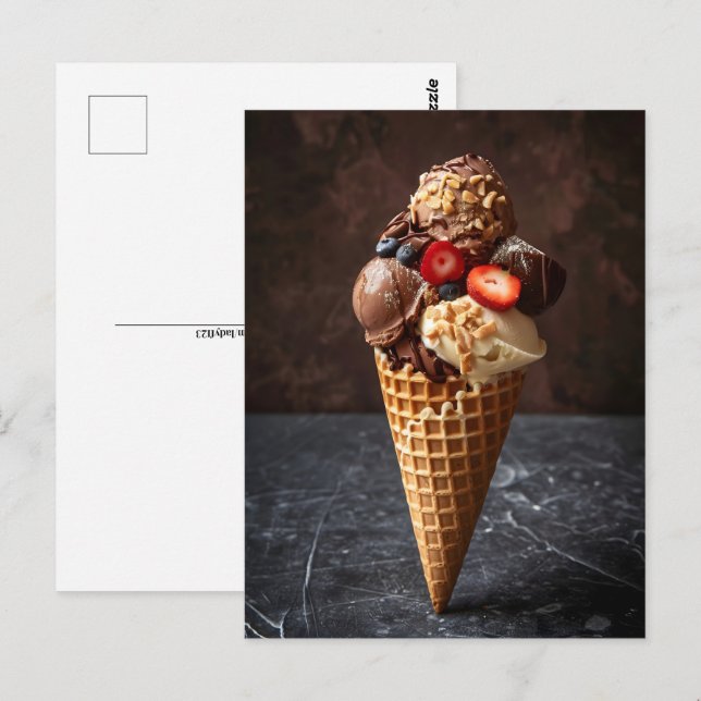 Postal Gelato italiano, posttravesía (Anverso / Reverso)