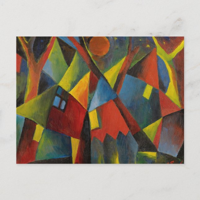 Postal Gelbroter Mond Uber Sturzenden Hausern por Topp (Anverso)