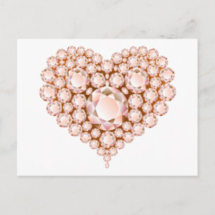 Postal Gemas del corazón de la piel
