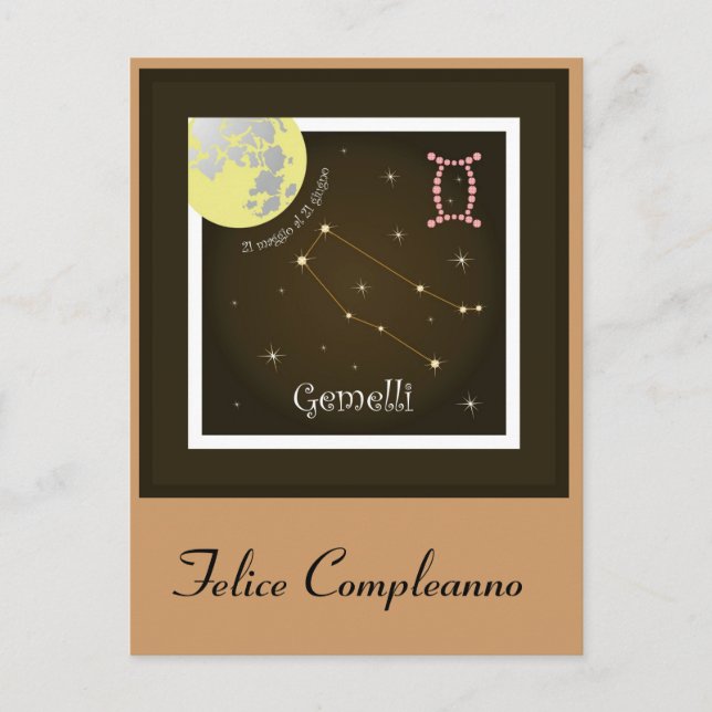 Postal Gemelli 21 maggio al 21 giugno Postkarte (Anverso)