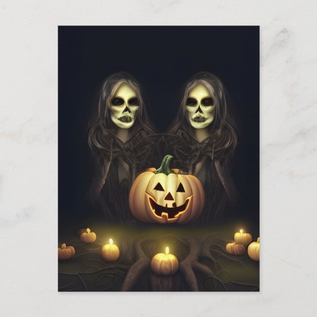 Postal Gemelos de Halloween (Anverso)
