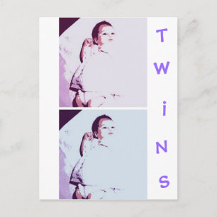 Postal Gemelos recién nacidos