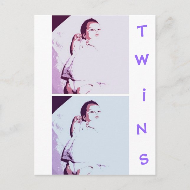 Postal Gemelos recién nacidos (Anverso)