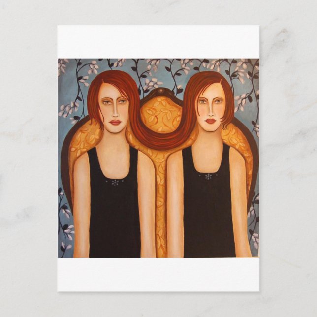 Postal gemelos siameses (Anverso)