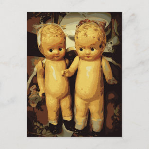 Postal Gemelos Vintage Dolls