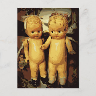 Postal Gemelos Vintage Dolls